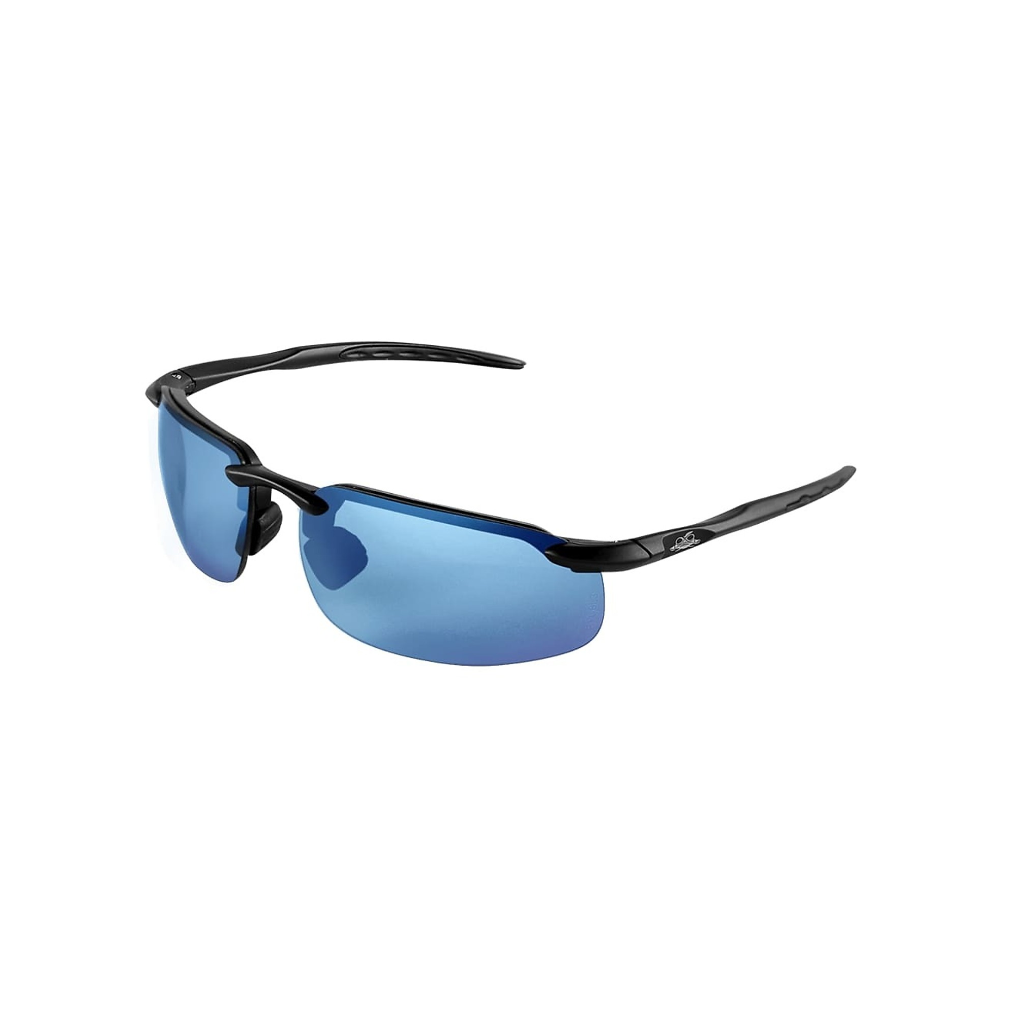 Bullhead Safety Betta™, Blue Mirror Polarized, Matte Black Frame Glasses, Frame Color Matte Black, Lens Color Blue, ANSI Z87 Compliant, Model# 360-11101